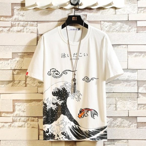 Funny Anime Print Oversized Men T Shirt Hip-Hop - Picture 3 of 4
